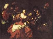 Nicolas Regnier Scene of a Game with a Fortune-teller oil painting